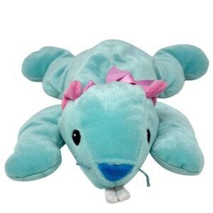 Ty Beanie Baby Beaver Plush Toy Teal & Pink Soft Collectible Animal Gift